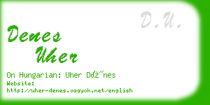 denes uher business card